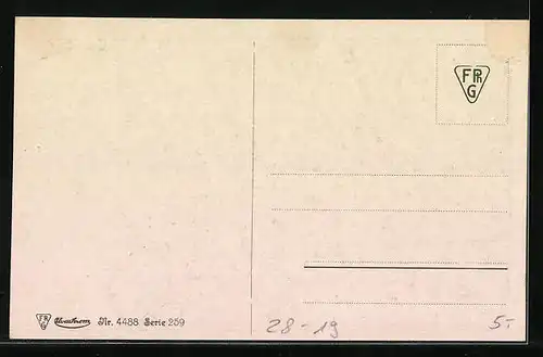 Künstler-AK Tannhäuser reitet in die Stadt und trifft den König, Serie 259, Nr. 4488