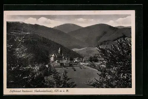 AK Nordenau im Sauerland, Blick zur Kirche im Ort