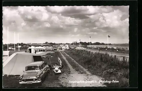 AK Glücksburg, auf dem Campingplatz Grenzblick an der Ostsee