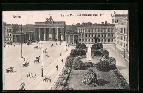 AK Berlin, Pariser Platz und Brandenburger Tor