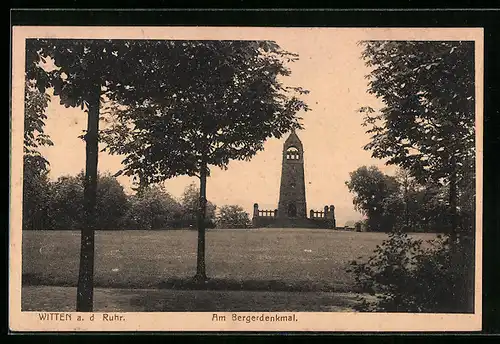 AK Witten a. d. Ruhr, Parkanlagen am Bergerdenkmal