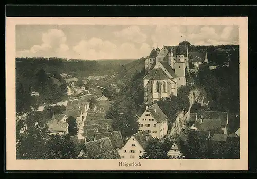 AK Haigerloch, Generalansicht mit der Burg über der Stadt