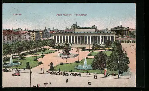 Künstler-AK Berlin, Passanten am alten Museum im Lustgarten