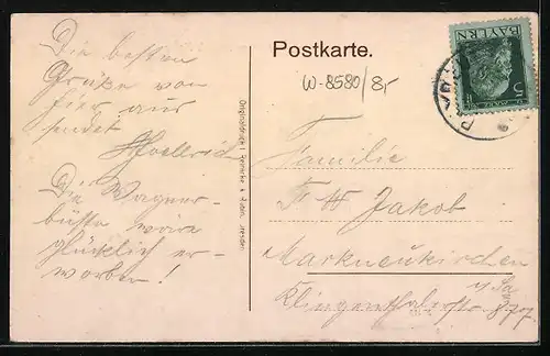 AK Bayreuth, Stadtpanorama v. Maisels-Keller aus