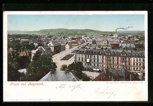 AK Bayreuth, Blick über die gesamte Stadt