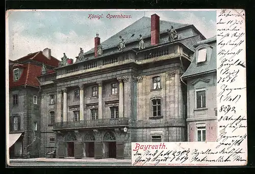 AK Bayreuth, vor dem königlichen Opernhaus