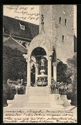 AK Kempten, Calgéer-Brunnen am St. Mang-Platz