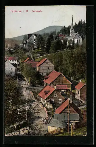 AK Schierke i. H., Blick auf die Dorfstrasse