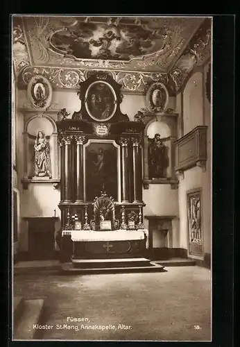 AK Füssen, Kloster St. Mang, Annakapelle, Altar