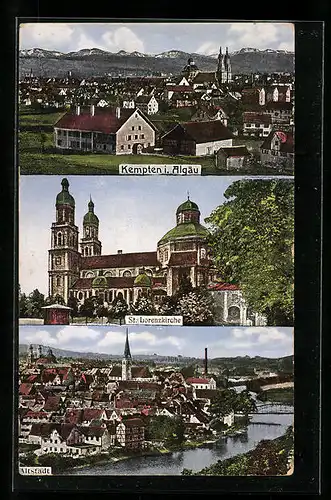 AK Kempten i. Allgäu, Altstadt und St. Lorenzkirche