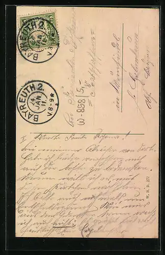 AK Bayreuth i. B., Brautgasse mit Stadtkirche