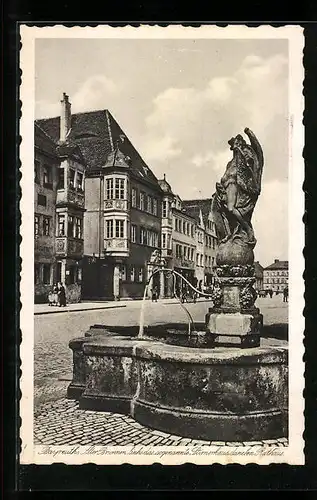 AK Bayreuth, alter Brunnen, Stirner-Haus und Rathaus