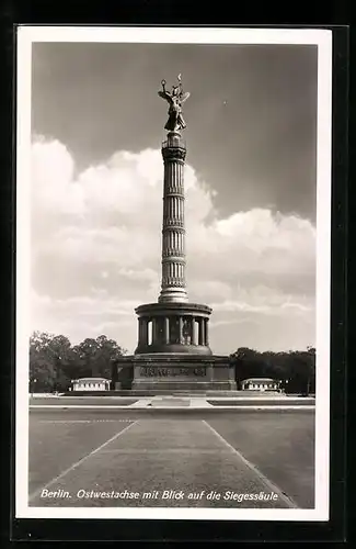 AK Berlin, Ostwestachse mit Blick auf die Siegessäule