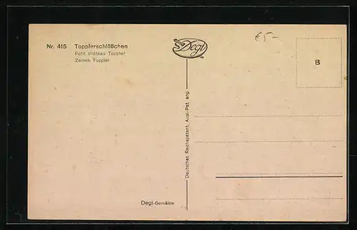 Ölgemälde-Imitations-AK Degi Nr. 415: Topplerschlösschen