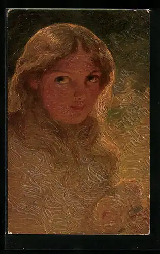 Ölgemälde-Imitations-AK Degi Nr. 605: Du bist wie eine Blume, junge Frau