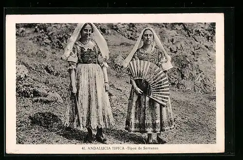AK Andalucia Tipica, Tipos de Serranas, Frauen in spanischer Tracht