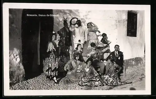 AK Granada, Danza de Gitanos, Musiker in spanischer Tracht
