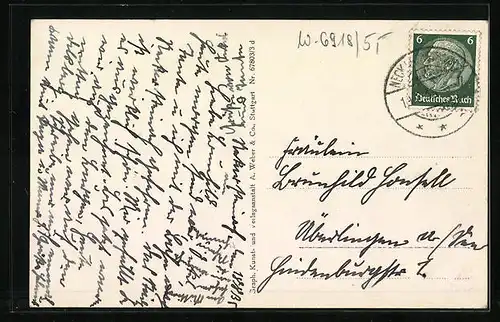 AK Neckarsteinach, Flusspartie mit Menschen