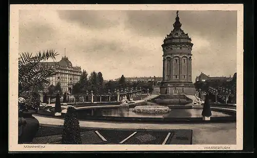 AK Mannheim, Blick auf Wasserturm