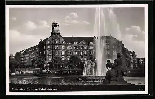 AK Mannheim, Partie am Friedrichsplatz