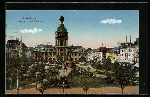 AK Mannheim, Paradeplatz und Kaufhaus