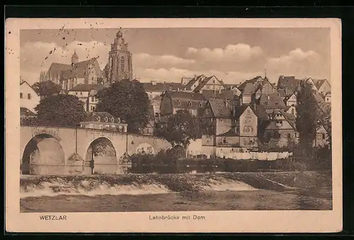 AK Wetzlar, Lahnbrücke mit Dom