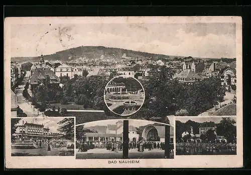 AK Bad Nauheim, Ortsansicht mit Teichhaus, Villa Bismarck