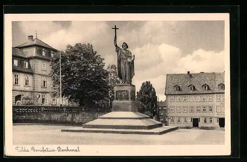 AK Fulda, Ansicht vom Bonfatius-Denkmal