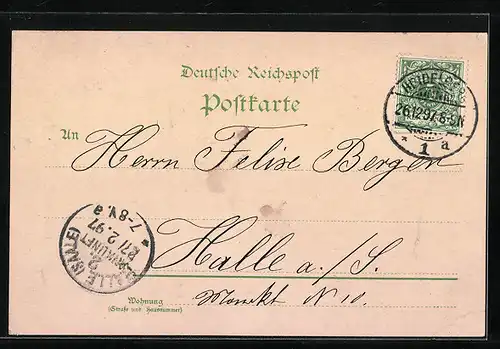 Lithographie Heidelberg, Schloss und das grosse Fass