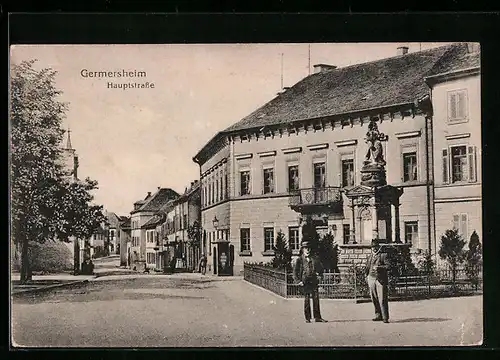 AK Germersheim, Blick auf die Hauptstrasse