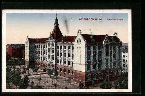 AK Offenbach a. M., Blick auf die Mathildenschule