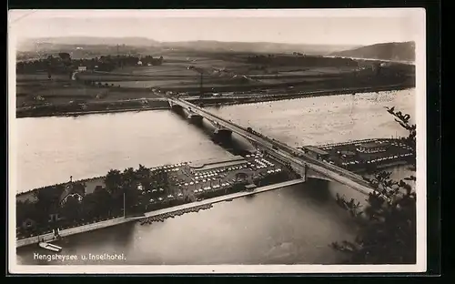 AK Hagen /Westf., Flusslauf mit Brücke