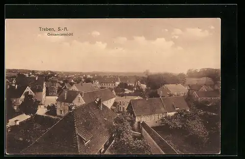 AK Treben, S.-A., Gesamtansicht aus der Vogelschau