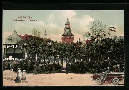 AK Wiesbaden, Restaurant auf dem Neroberg