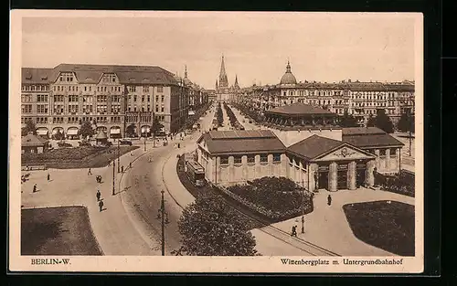 AK Berlin-W., Wittenbergplatz m. Untergrundbahnhof