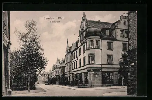 AK Landau i. Pfalz, Blick auf die Teichstrasse