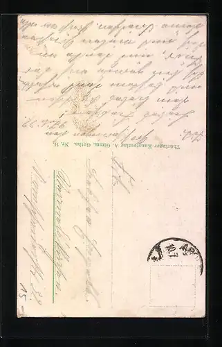 AK Frau serviert Thüringer Klösse in thüringischer Tracht