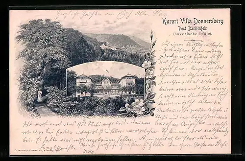 AK Donnersberg /Dannenfels, Ansicht von Villa mit Wald
