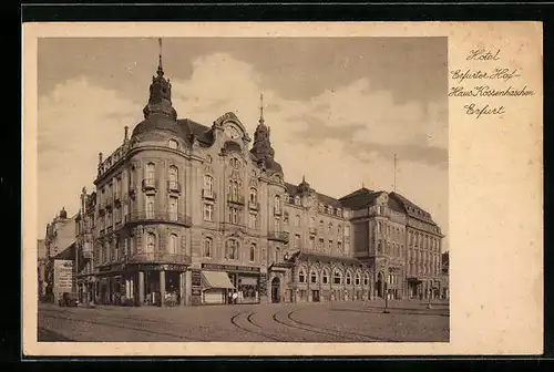 AK Erfurt, Hotel Erfurter Hof und Haus Kossenhaschen