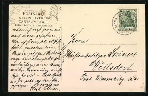 AK Dippoldiswalde, Totalansicht mit Gewässer