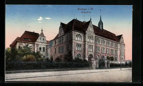 AK Bochum i. W., Blick auf Bergschule