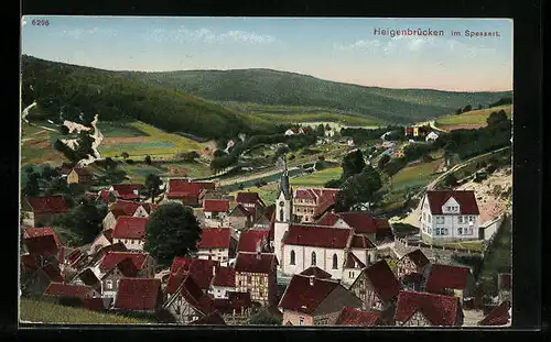 AK Heigenbrücken im Spessart., Ortsansicht mit Umland