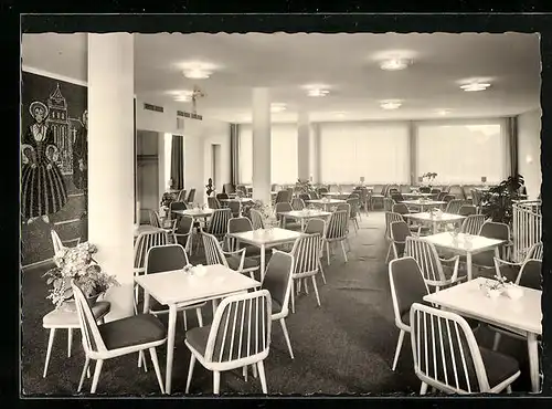 AK Ulm, Konditorei u. Café Tröglen, Innenansicht, Inh. Fam. Schies