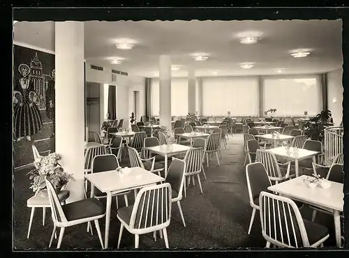 AK Ulm, Konditorei u. Café Tröglen, Innenansicht, Inh. Fam. Schies