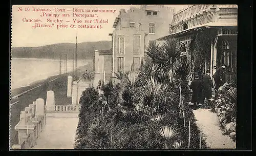 AK Sotchy, Caucase, Vue sur l`hôtel Rivièra prise du restaurant