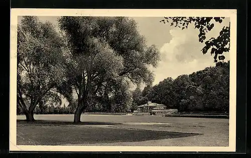 AK Insterburg /Ostpr., Blick auf den Sportplatz
