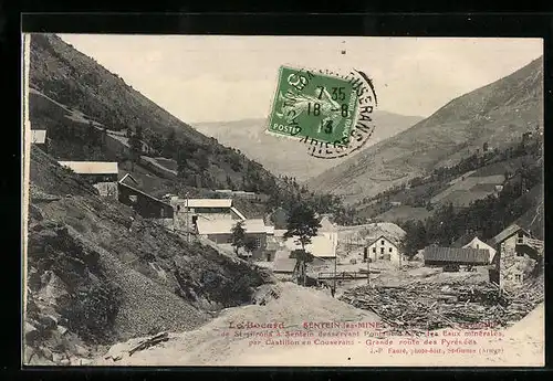 AK Le Bocard, Sentein-Les-Mines, Strasse am Ortseingang