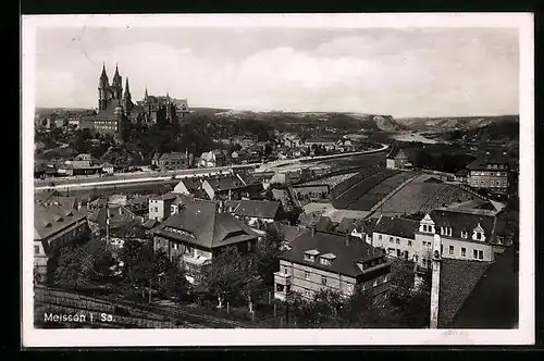 AK Meissen i. Sa., Ortsansicht mit Umgebung