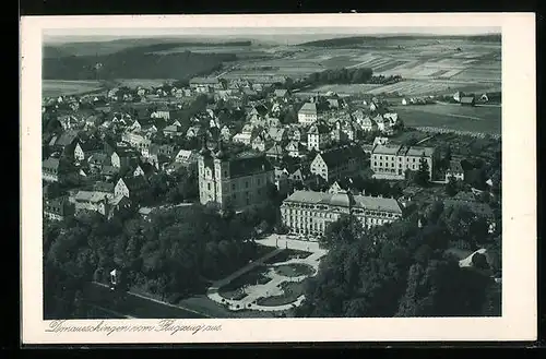 AK Donaueschingen, Fliegeraufnahme vom Ort