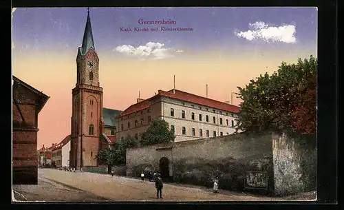 AK Germersheim, Kath. Kirche mit Klosterkaserne
